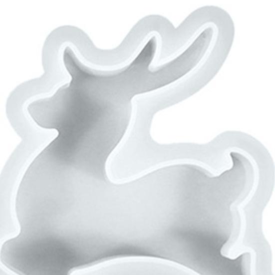 Christmas Reindeer Sleigh Mold Silicone Mold for Candle Holders Soap Plaster Crafts Flexible Non-Stick DIY Baking Mold for Holiday Decor
