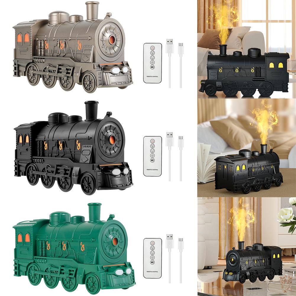 Colorful Light Options on USB Steam Train Humidifier with Remote Control