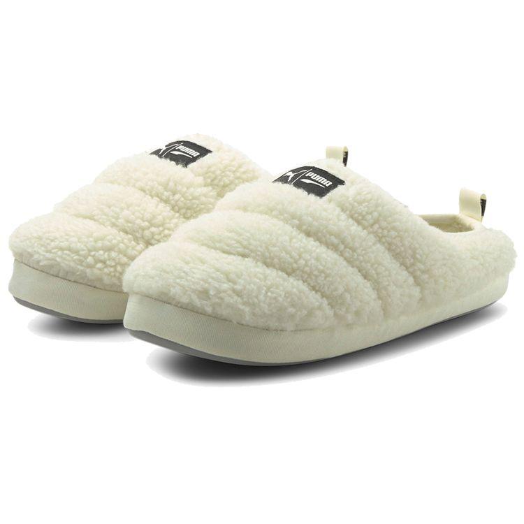 PUMA Scuff Sherpa Men's Whisper White Black Casual Slippers 384943-01