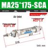 Mini Stainless Steel Pneumatic Cylinder MA Series (16-40mm Bore, 50-200mm Stroke)