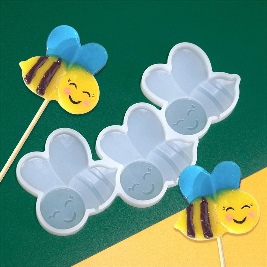 Little Bee- Lollipop Chocolate Fondant Cake Decorations Silicone Moulds DIY Baking Decorating Tools for Dessert Cake
