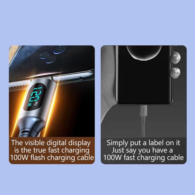 120W Usb Type C Cable For Honor Samsung Super Charge Fast Charging Usb C Charger Data Cable Wire Cord 1M 2M