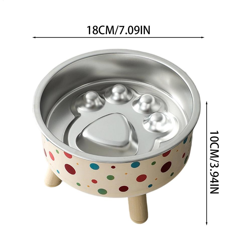 elevated cat bowl stainless steel neck protection large capacity anti slip Dog Slow Feeder Bowl Neck Support Anti Spill Pet Dish