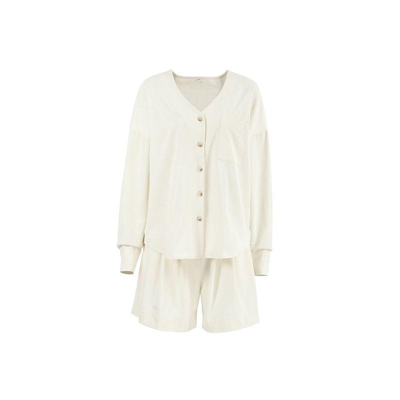 European and American Women Set Street Leisure Two-piece Set Long sleeve Shorts Set Home Wear Light Spring and Summer 2025