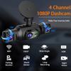 4-Channel 360 Degree Dash Cam For Cars WIFI APP Car DVR FHD 1920*1080P 4 Camera Lens Video Driver Recorder Rear View Camera
