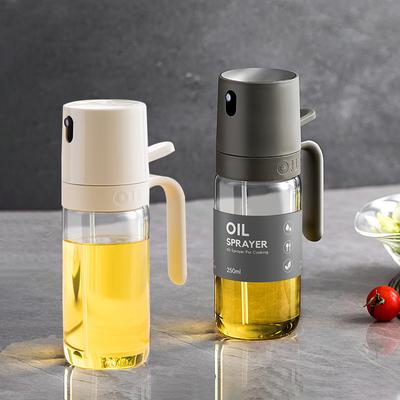 1/2Pcs Oil Spray Bottle, 250ml Olive Oil Bottle,High Borosilicate Glass Oil Sprayer Mister Oil Dispenser for Air Fryer Kitchen
