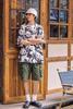 CHANGE WELL 2023SS Fashion Summer Panda Print Print Casual Short Sleeve Aloha Shirt Men's Open-Collar All-Over Loose-Fit (White, XL)