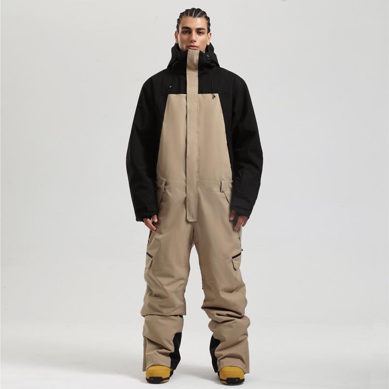 Men's One-Piece Ski Suit: Windproof, Waterproof, Breathable, Thickened, and Warm for Snowboarding
