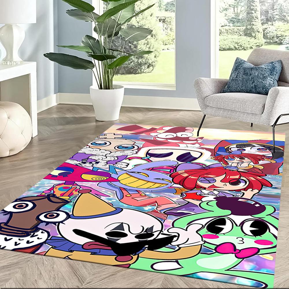 Digital Circus Floor Mat Suitable for Study Room Outdoor Dining Room Hallway Anti-slip Rug Office Home Decor