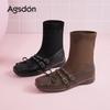 Mary Jane Boots New Autumn Vintage Maillard Brown Socks Boots Black Martin Boots