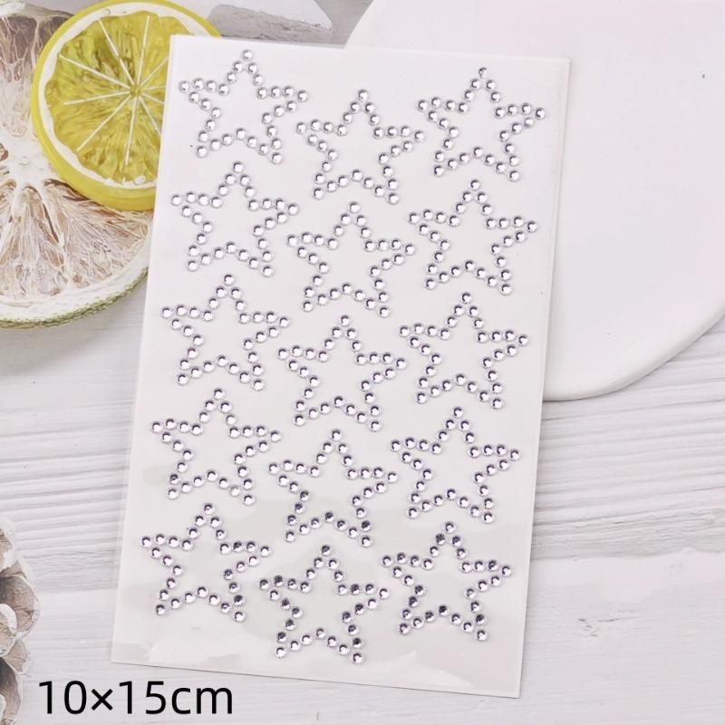 Beautiful Shiny Crystal Rhinestones Pearl Star 3D Stickers Scrapbook Phone Case DIY Decorations Dance Show Makeup Face Stickers