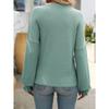 Spring Autumn Round Neck Solid Color Ruffles Tee Women Long Sleeve Loose Casual Pullover Tee Bottomed Top