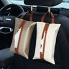 1pc Multi functional car tissue box holder -  faux leather, easy to hang, suitable for interior and home decoration