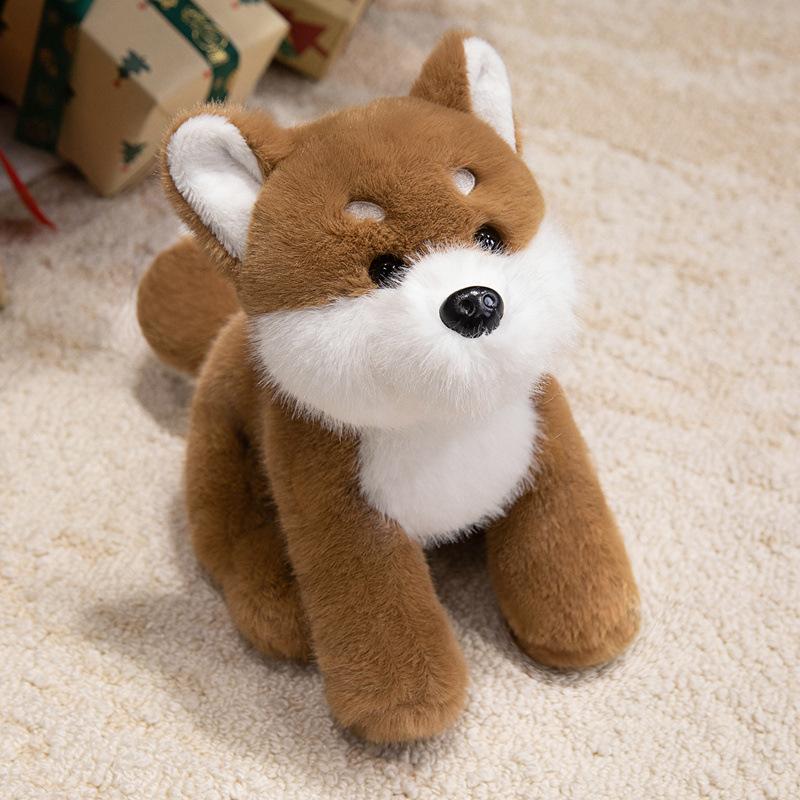 Cartoon Simulation Shiba Inu Husky Doll Plush Toy Small Black Dog Golden Retriever Doll Children'S Soothing Ragdoll