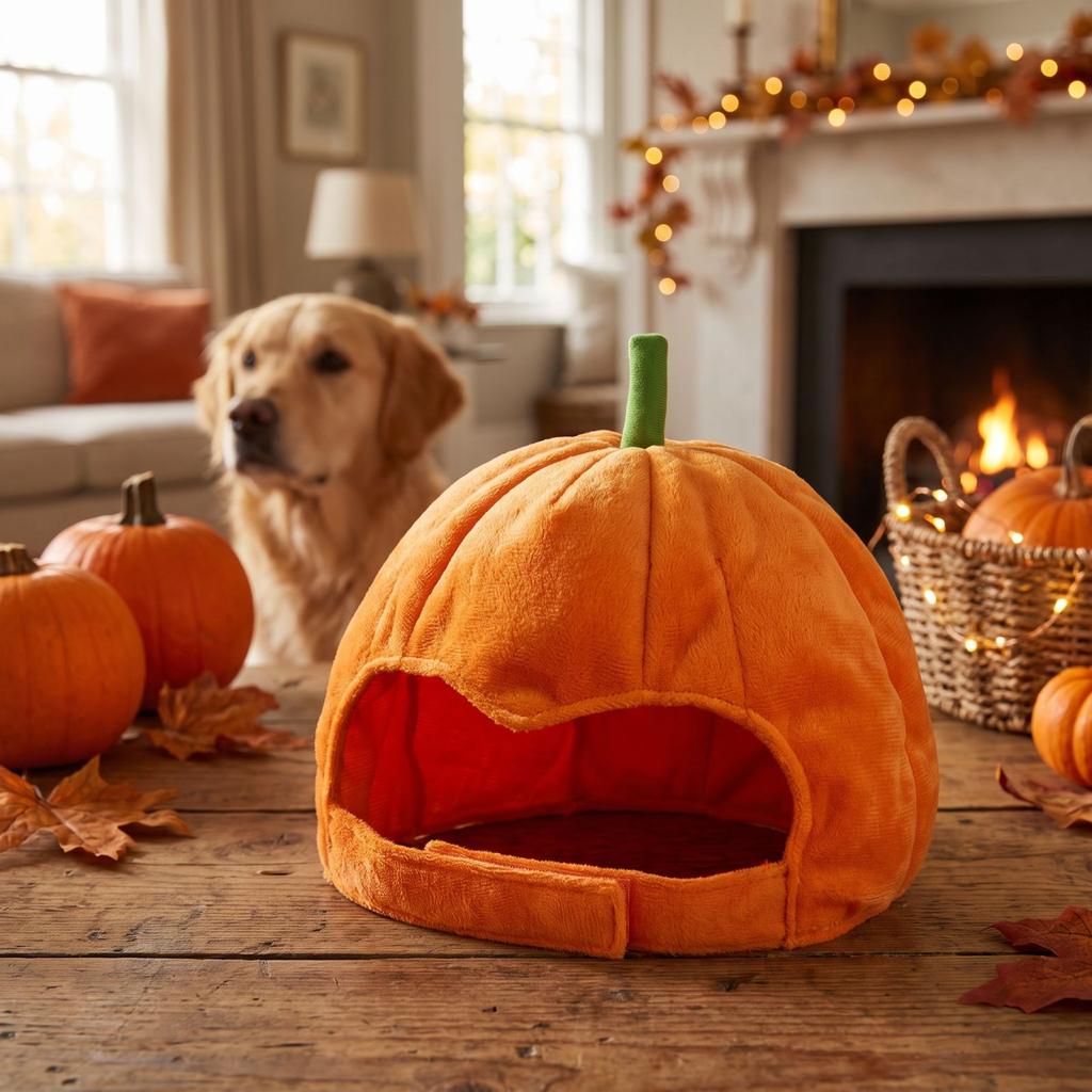 Halloween Pumpkin Hat for Dog Holiday Costume Accessory