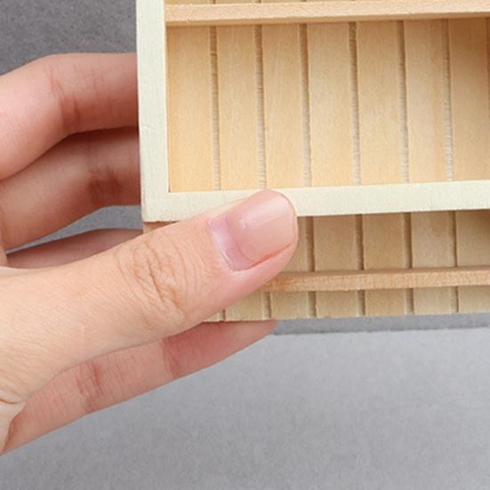 Miniature Wall-Mounted Shelf 1:12 Scale Retro Mini Shelf Tiny Tiered Storage Shelf for Miniature Kitchen Living Room Doll Furniture
