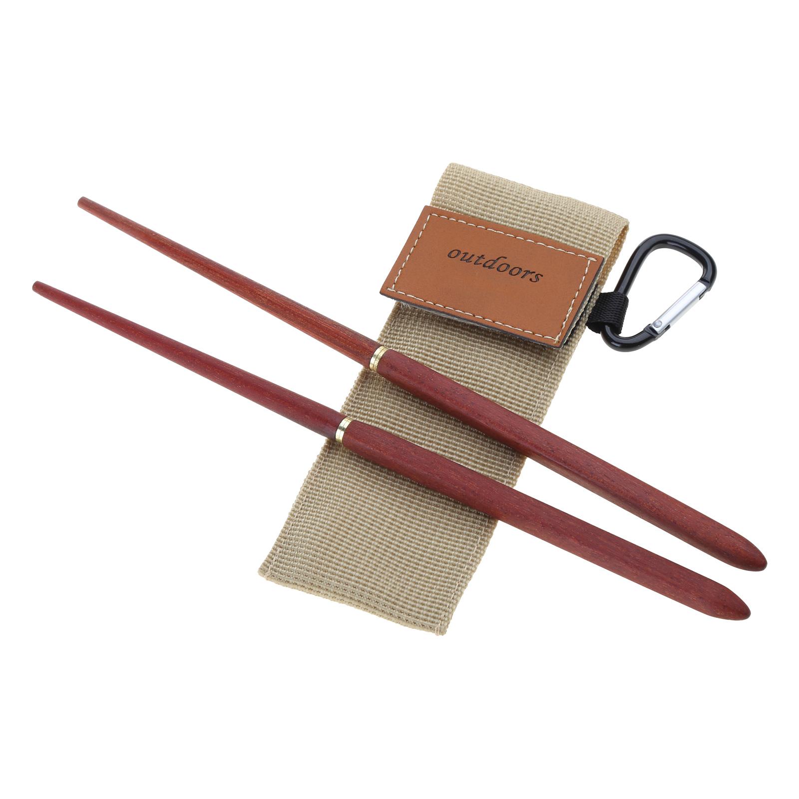 

1 Pair Retractable Camping Natural Wood Collapsible Chopstick with Carry Bag Reusable Foldable Office Outdoor Chopsticks хакі