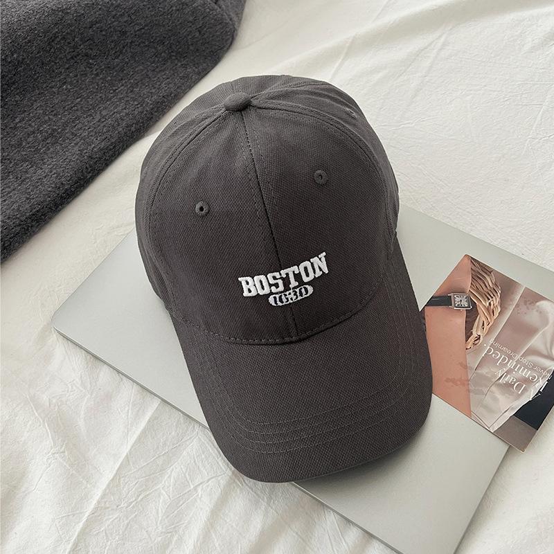New Half Hard Top Showing The Face of The Small Duckball Cap for Women Korean Style Big Head and Red Baseball Cap Wide Brim Hat Trendy
