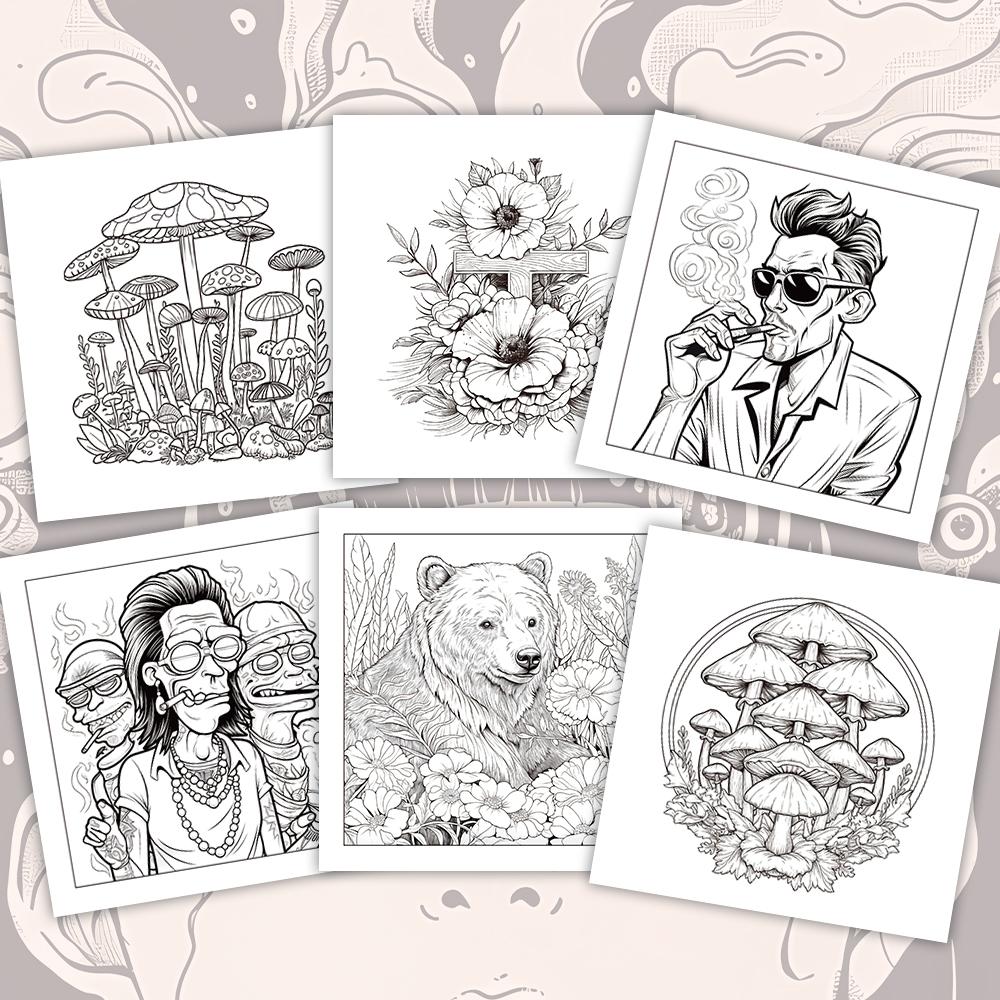 1pc,Teenagers coloring book,30 sheets different patterns 8.3x8.3''100gsm,is a Valentine's Day Easter Holiday Gift