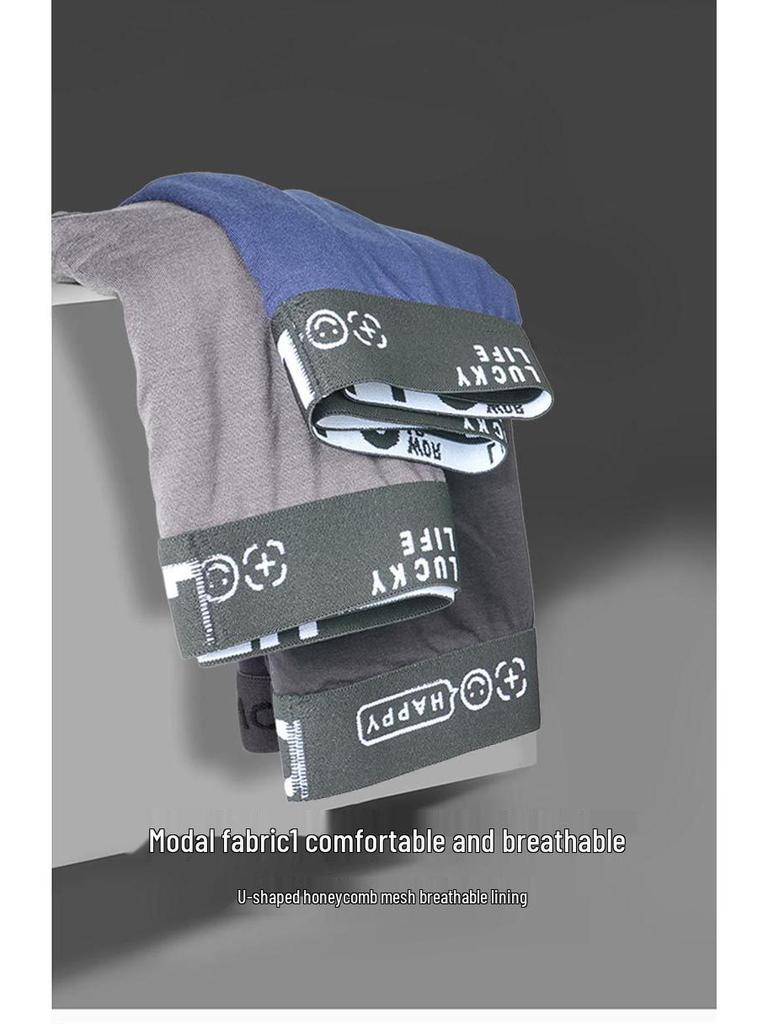 Euro-American Men's Fashionable Breathable Underwear: Comfort-Fit Soft Modal Briefs & Boxer Briefs