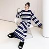 Long Sleeve Plus Size Knitted Vintage New In Dresses for Women Casual Loose Spring Autumn Winter Sweater Dress