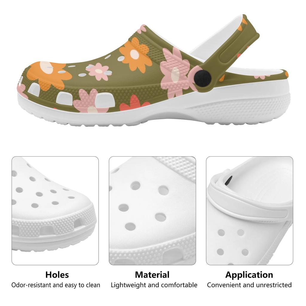 Cute Printed EVA Clogs Women Men Flexible Breathable Slip On Summer Sandals Casual Shoes Soft Sole Daily Walking Leisure Wear