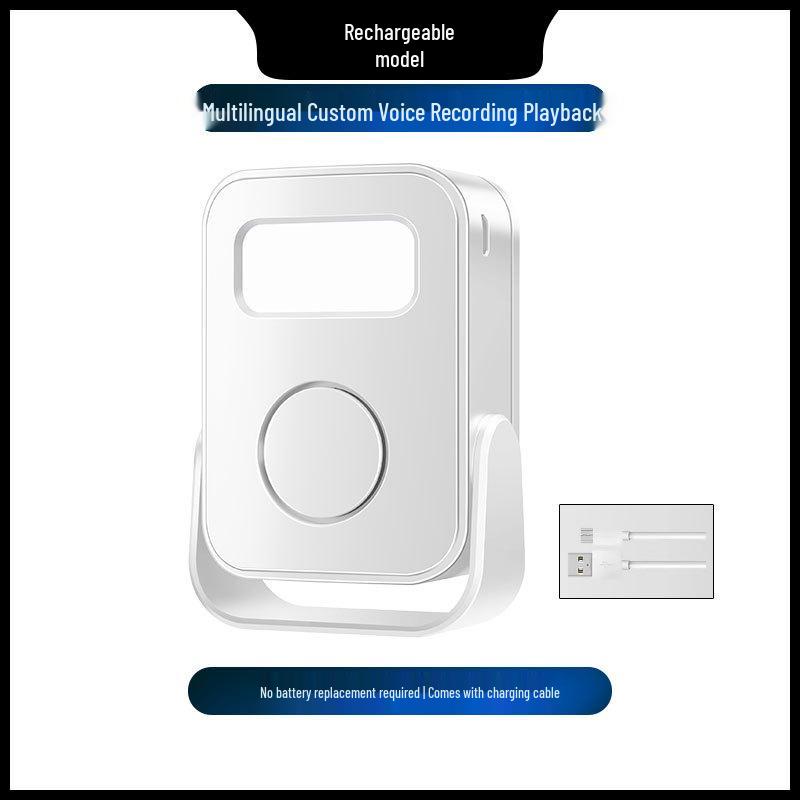 Doorbell Infrared Sensor for Welcoming Guests with Rechargeable Alarm and Home Recording