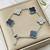Boutique 15MM Large Four-leaf Clover Bracelet Black and White High-grade Fashion Net Red Bracelet