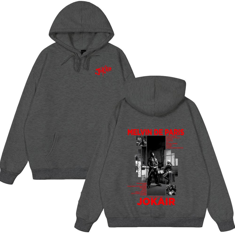 

Rapper Jok air Melvin De Paris Graphic Hoodie Men Women Hip Hop Streetwear Fashion Tops Pop Music Hoodies Casual Vintage Hoodies S
