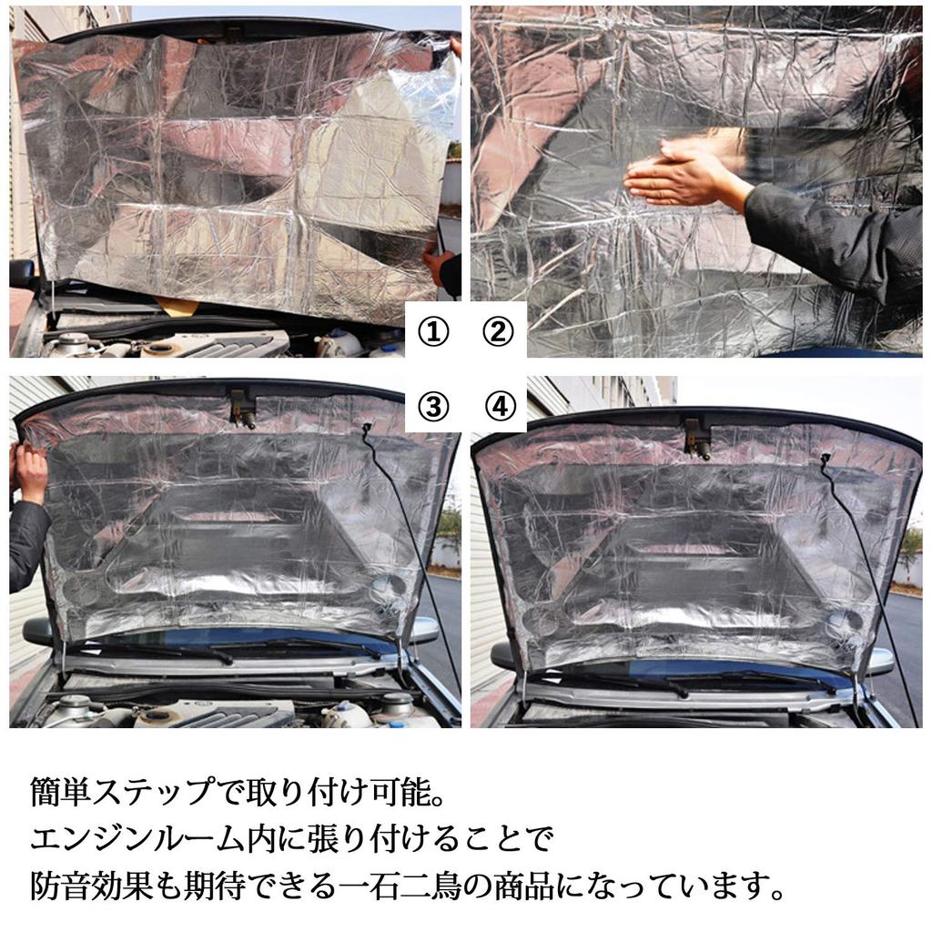 ESNET SN-232-HS Aluminium (100 cm x 140 cm) Motorhuv Värmesköld Ark Baktejp