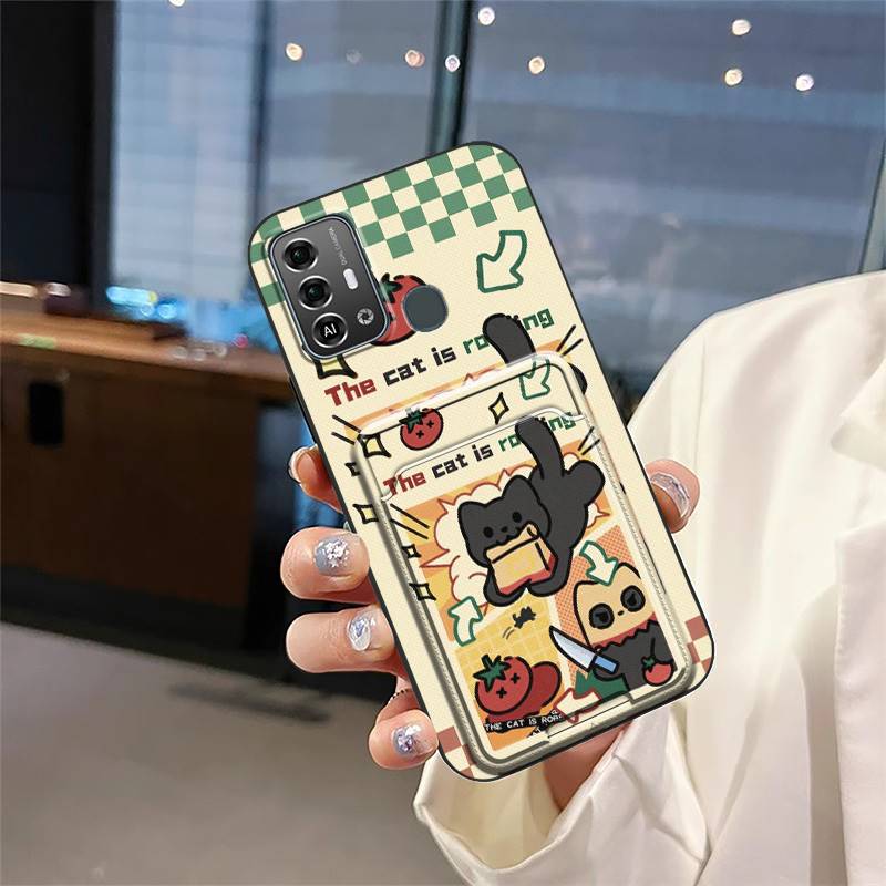Anti-knock Cute Phone Case For ZTE Blade A53 Pro Full Wrap Card Sleeve Soft Case Durable Dirt-resistant Cartoon Cover
