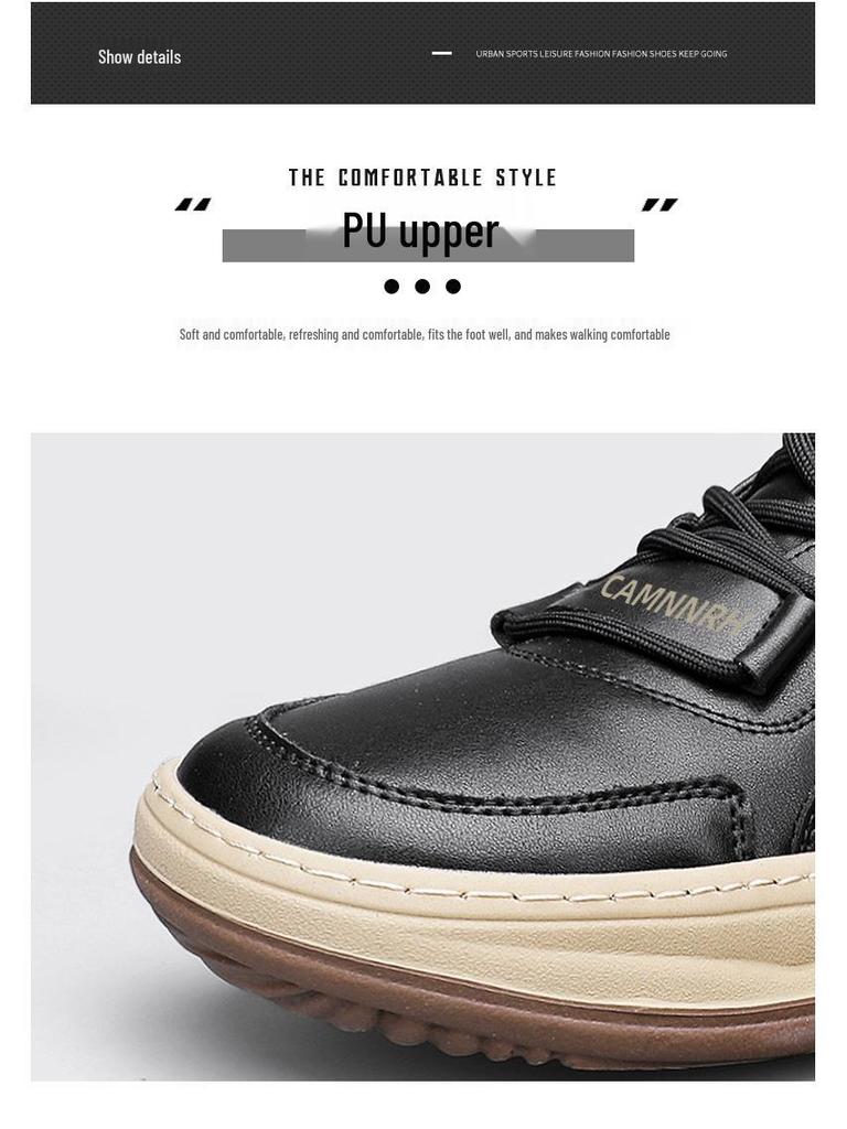 Men's High-Top Waterproof Non-Slip Skate Sneakers - Trendy Autumn Casual Shoes for Teens and Students