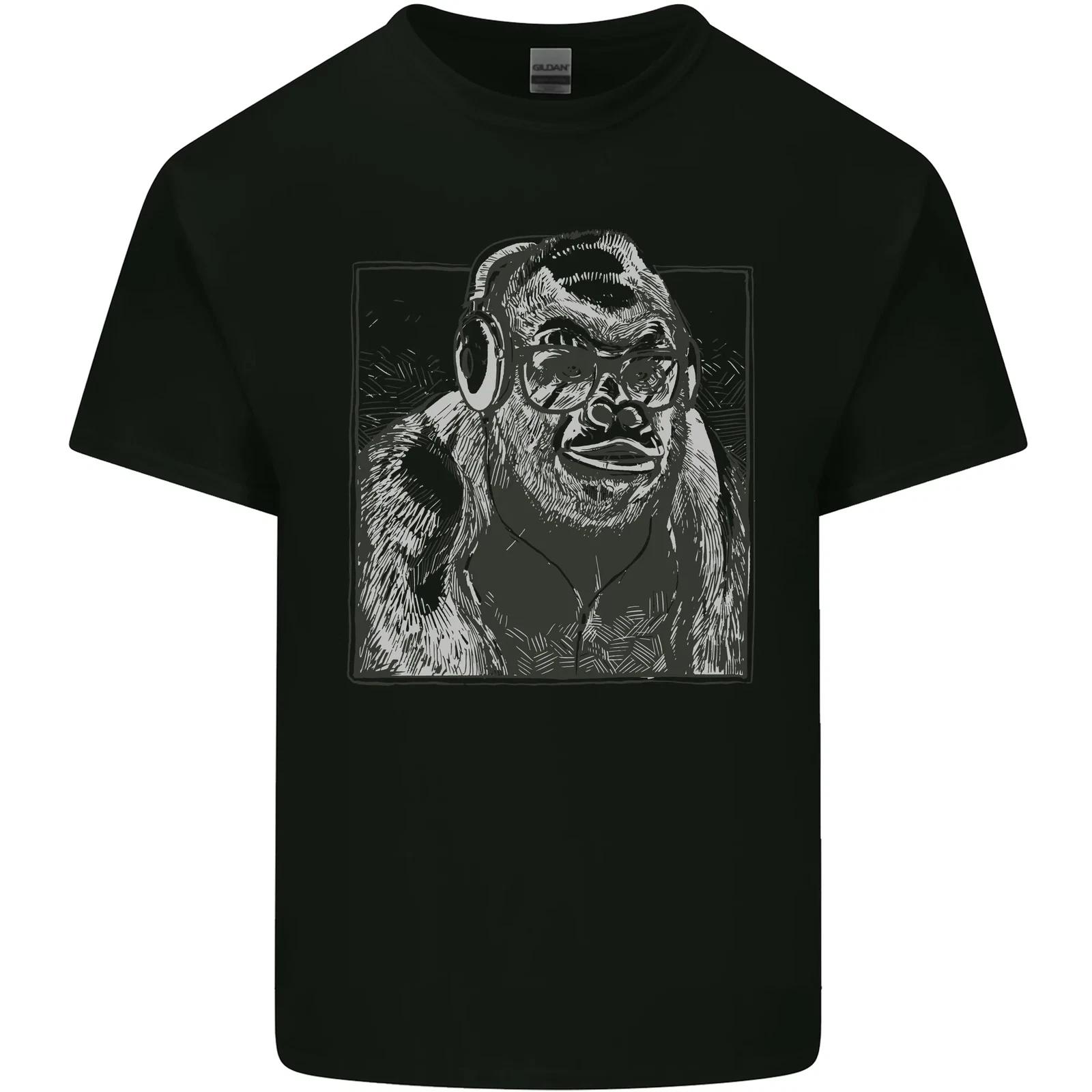 Gorilla with Headphones DJ Dance Music Kids T-Shirt Childrens 3XL
