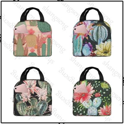 Cartoon Cactus  Lunch Bag Insulation Bento Pack Aluminum Foil Rice Bag Meal Pack Ice Pack Student Bento Lunch Handbag