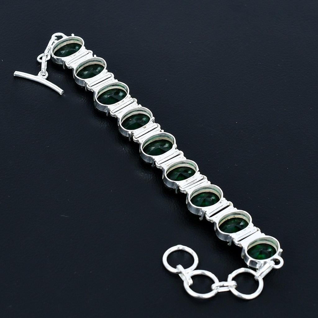 Grüner Turmalin Armband 925 Sterlingsilber Armband Verstellbare Kettenarmband Handgefertigt Boho Armband Turmalin Edelstein Schmuck Frau Geschenke