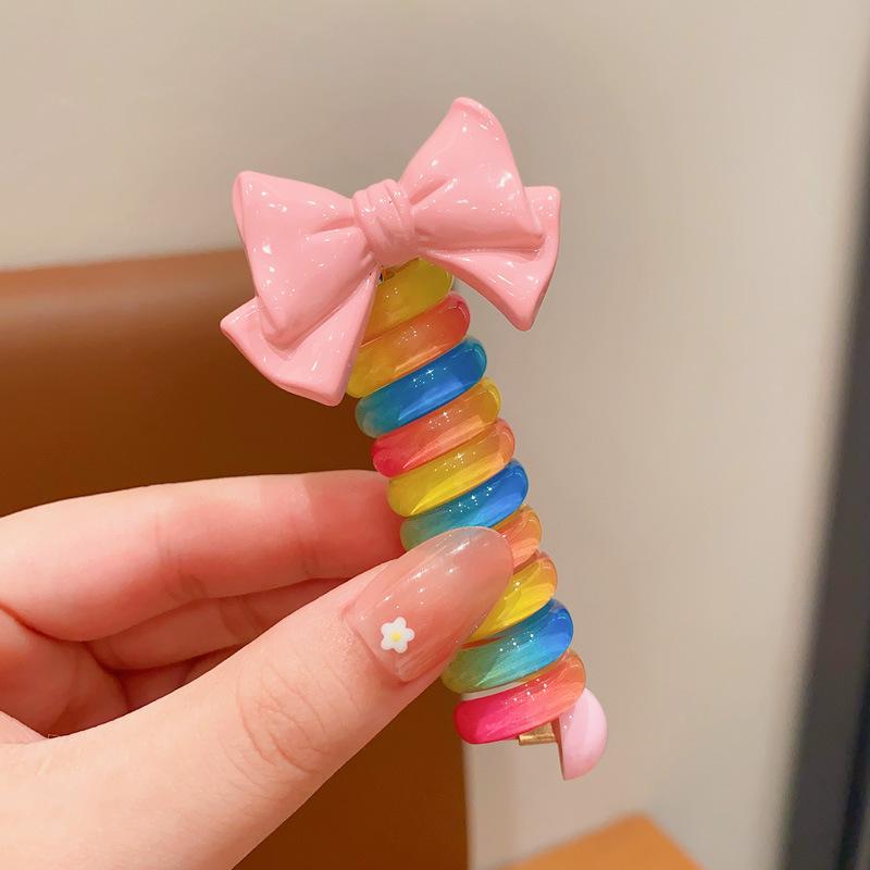 Children'S Roll Telephone Rope Hair Rope Girls' High Ponytail Headrope Durable High Elastic No Damage Hair Rope Hair Accessories