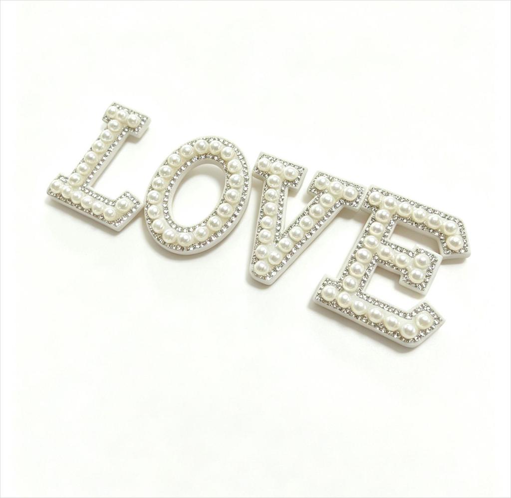 Exquisite Pearl Bride Rhinestone Letter Stickers for DIY Fashion: Clothing, Shoes, Hats Accessories