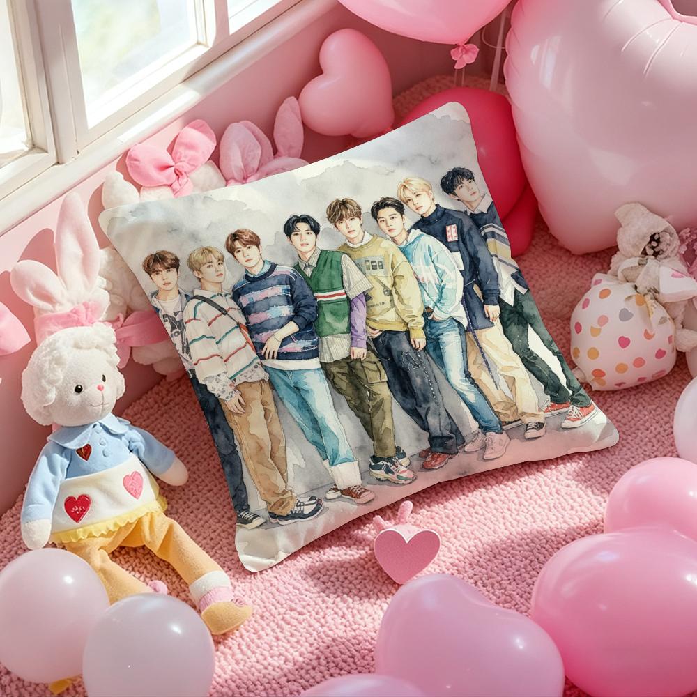 Kpop NNNNCT  Cushion Cover Pattern Printed Pillowcase for Living Room Sofa Cushion Cover  Bedroom Decor