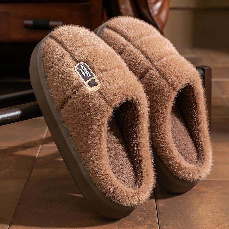 Dámské protiskluzové bavlněné pantofle do interiéru - teplé, s tlustou podrážkou, vhodné na jaro, podzim, zimu a pro muže.