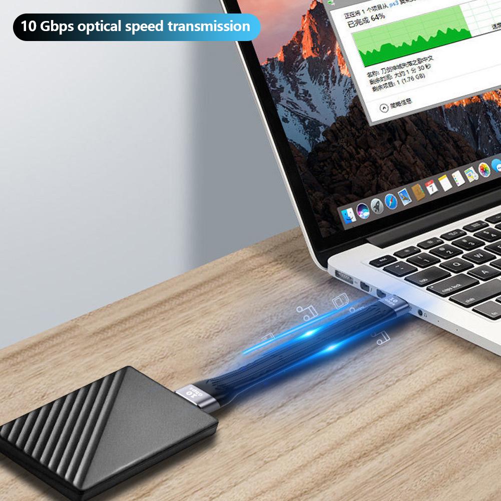 USB A to Type C PD fast charging USB3.1 high-speed hard drive 10Gbps transmission 13CM charging ultra-short portable data cable