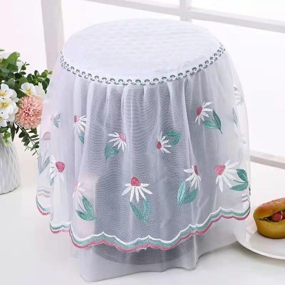Transparent Lace Embroidery Dust Covers Oil Proof Air Fryer Dust Cover Office