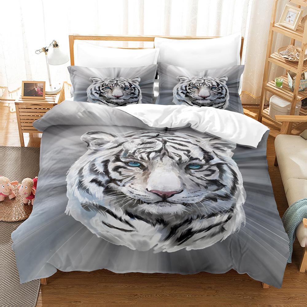 3D Digital Printing Three-Piece Set, Chinese Tiger Picture 3D Digital Printing Bedding Kit