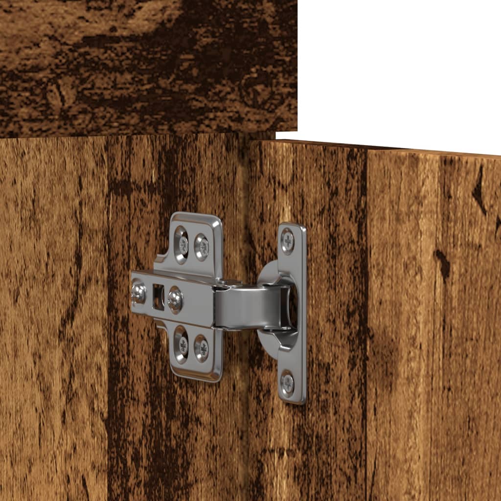 Washbasin Cabinet with Rustic Wood Look 90 X 38.5 X 46 Cm Particleboard