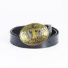 Gold Men's Belt Whole Two-layer Cowhide Fashionable Retro F Letter Belt Plate Buckle