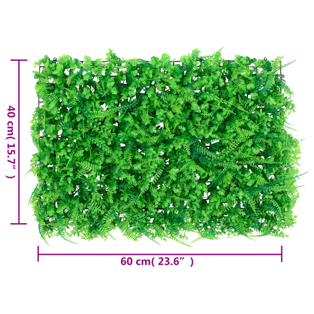 Artificial Fern Leaf Privacy Screen 24 Pcs Green 40 X 60 Cm