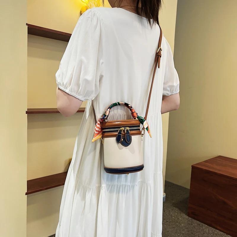 Borsa a secchiello da donna Nuova 2026 Moda a tracolla Nicchia Cilindrica Monospalla Portatile