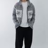 Onl Men Nordic Knit Deer Zip Up