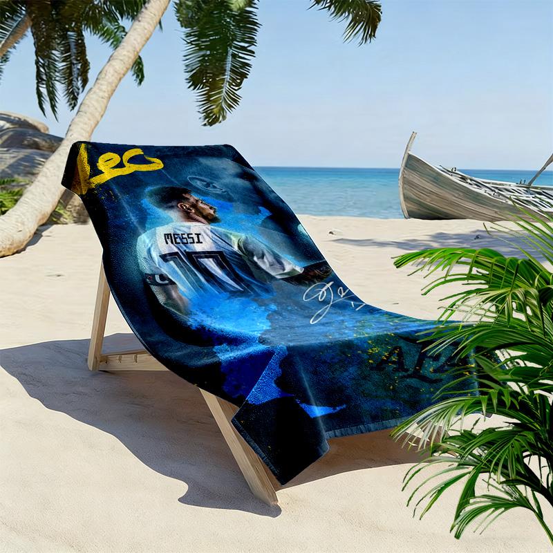 Lionel Messi: Asciugamano da spiaggia Legend Field Asciugamano da spiaggia per foto di vacanza morbido per nuoto asciugatura rapida asciugamano da nuoto Asciugamano per piscina all'aperto Comfort