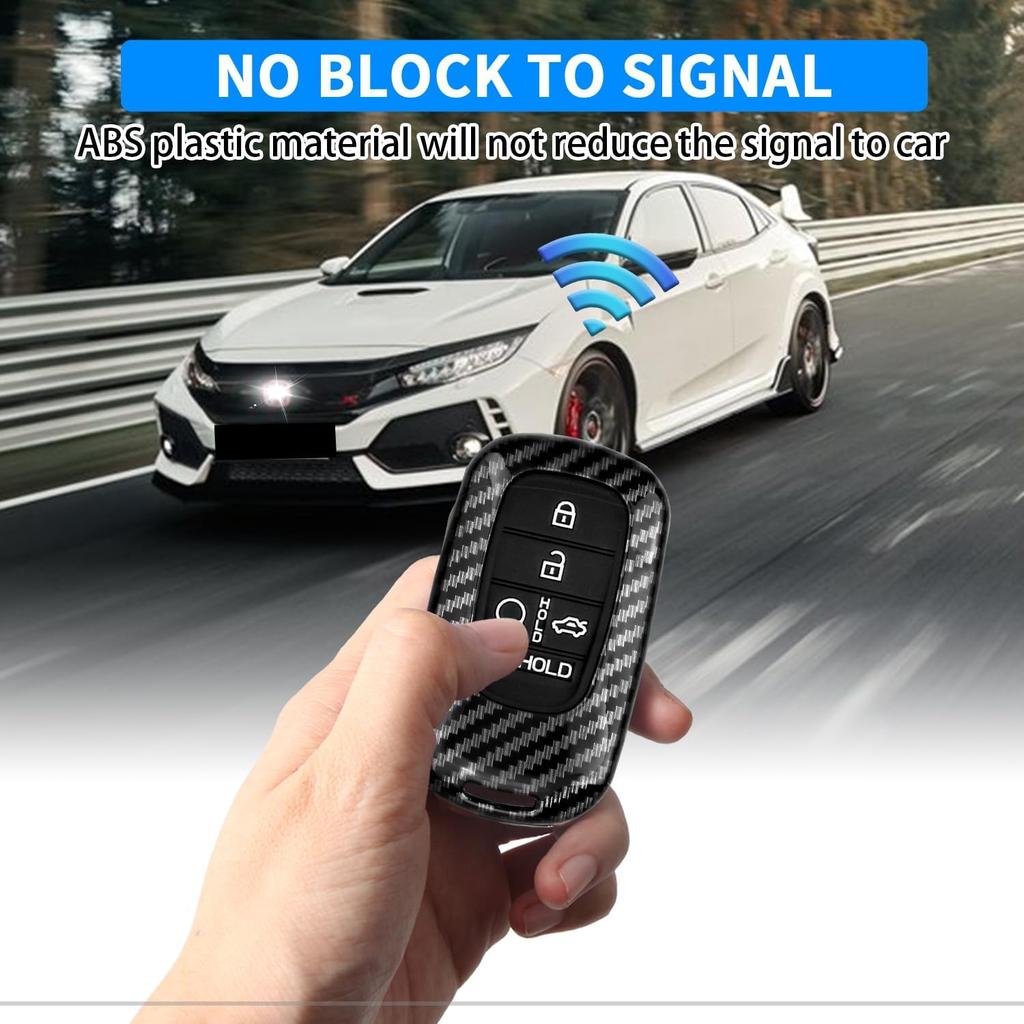 QBUC for Honda Civic Key Fob Cover, Key Case with Keychain for Honda  2024 2025 Accord CR-V HR-V V Pilot SI EX EX-L Touring Carbon Fiber Key Fob Case