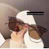 Anti-Blue Light Photochromic Semi-Rimless Retro Glasses for Eyebrows with Non-Prescription Lenses.